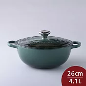 Le Creuset 典藏媽咪鑄鐵鍋 26cm 4.1L 綠光森林 法國製 媽咪鍋 炒鍋 湯鍋 燉鍋 (電磁爐 IH爐可用)