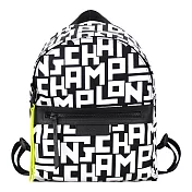 LONGCHAMP LE PLIAGE LGP系列滿版字母尼龍後背包(小) 黑X白