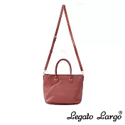 Legato Largo Lineare 氣質簡約輕柔皮革兩用托特斜背包- 紅色