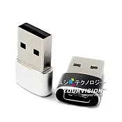 (2入 迷你款)Type c 母 to usb 2.0 公 鋁合金轉接頭 OTG 充電傳輸 適用PD線 TYPE C線