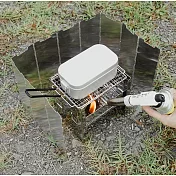 HaoO 摺疊鋁合金擋風板 │ 戶外露營野炊必備 金屬銀