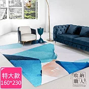 【收納職人】北歐現代輕奢抽象地毯/床邊毯/茶几毯_ 藍色抽象