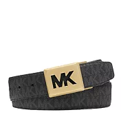 MICHAEL KORS LOGO金屬皮帶釦雙面防刮皮帶-黑灰