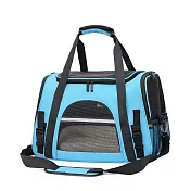 WIN-666 透氣寵物包 寵物外出包 手提單肩斜跨寵物袋 透氣網布寵物包 可折疊透氣貓狗包袋 寵物旅行包 寵物外出包 藍