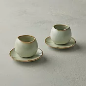 安達窯 - 汝窯翠荷 - 待放對杯4件組 (禮盒裝)