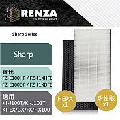 RENZA 濾網 適用 夏普 SHARP KI-J100T-W KI-J101T-W KI-EX100 空氣清淨機