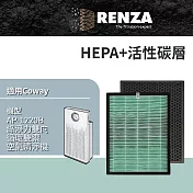 RENZA濾網 適用Coway AP-1220B 綠淨力雙向迴圈雙禦空氣清淨機 HEPA活性碳 濾心