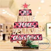 狂歡聖誕季-木質聖誕樹裝飾擺件紅色款