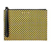 MICHAEL KORS NEW YORK CITY滿版字母方格印花大手拿包- 黃