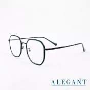 【ALEGANT】北歐極簡月桂綠金屬鑲嵌輕量TR90光學框UV400濾藍光眼鏡