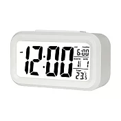 多功能自動感光LED電子鐘 白色