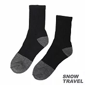 雪之旅 高級美麗諾羊毛襪 3入組 L 黑色-深灰