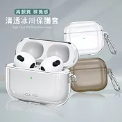 USAMS AirPods 3 第3代 清透冰川軟式保護套 保護殼(附金屬扣環) 透黑