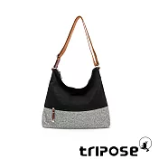 tripose 漫遊系列巖紋輕巧側肩揹包 潮感黑
