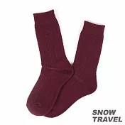 雪之旅 高品質保暖羊毛襪 L 酒紅色