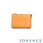 ZODENCE FLIP雙面牛皮拉鍊零錢包 鵝黃