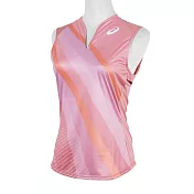 Asics 亞瑟士 [2042A190-703] 女 網球服 無袖 背心 運動 訓練 透氣 防潑水網布 玫瑰粉 XS 粉紅