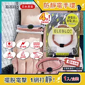 日本ELEBLO-頂級4倍強效條紋編織防靜電手環1入/盒(1.9秒急速除靜電髮圈) 活力紅