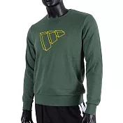 Adidas Mh Swt Ft Bos [GP1003] 男 長袖 柔軟 舒適 寬鬆 森林綠 S 綠/螢黃