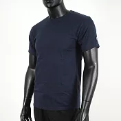 Champion [T425-32C] 男 短袖上衣 T恤 美規 高磅數 純棉 舒適 休閒 圓領 純色 穿搭 藏青 L 深藍