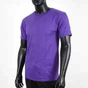 Champion [T425-81C] 男 短袖上衣 T恤 美規 高磅數 純棉 舒適 休閒 圓領 純色 穿搭 紫 XL 紫