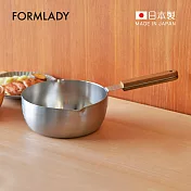 【日本FORMLADY】小泉誠 ambai日製木柄18-8不鏽鋼三層底雪平鍋-18cm
