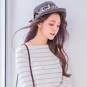 【Wonderland】豹紋緞帶蝴蝶結帽 FREE 深灰