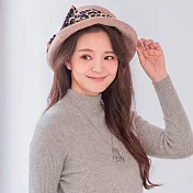 【Wonderland】豹紋緞帶蝴蝶結帽 FREE 卡其