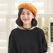 【Wonderland】韓版百搭純色畫家帽 FREE 土黃