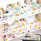 【EZlife】萬用可裁剪印花防油防塵墊(2入組) 咖啡30*500cm