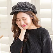 【Wonderland】復古百搭條紋帽 FREE 黑色