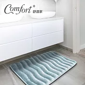 Comfort+舒適家 立體波浪記憶浴墊 【霧藍】