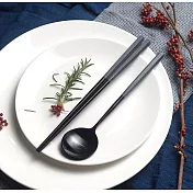 【KUAI ZHU】台箸不銹鋼餐具組-經典黑系列1組 霜灰色