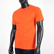 Champion [T425-37C] 男 短袖上衣 T恤 美規 高磅數 純棉 舒適 休閒 圓領 純色 穿搭 橘 S 橘