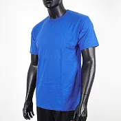 Champion [T425-51C] 男 短袖上衣 T恤 美規 高磅數 純棉 舒適 休閒 圓領 純色 穿搭 寶藍 L 藍