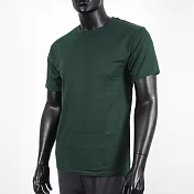 Champion [T425-33C] 男 短袖上衣 T恤 美規 高磅數 純棉 舒適 休閒 圓領 純色 穿搭 森林綠 L 綠