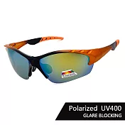 【SUNS】經典運動偏光太陽眼鏡 男女適用 偏光墨鏡 防眩光 抗衝擊 抗UV400 82506 橘框桔水銀