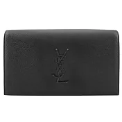 YSL 簡單LOGO立體翻蓋手拿包- 霧黑