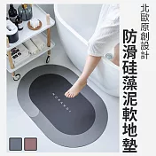 CS22 居家衛浴用超吸水瞬吸防滑矽藻泥軟地墊(兩色) 威尼斯(半圓)-紅色