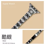 細版 精緻三排不鏽鋼錶帶 Apple watch通用錶帶 38/40/41mm酷銀