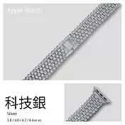 魚鱗紋不鏽鋼錶帶 Apple watch通用錶帶 38/40/41mm科技銀