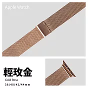 五色細米蘭316L不銹鋼帶 Apple watch通用錶帶 38/40/41mm輕玫金
