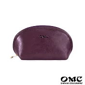【OMC】義大利植鞣革貝殼造型零錢包- 豆沙紫
