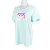 Skechers Shirts [L221W002-0146] 女 T恤 短袖 棉質 舒適 休閒 淺綠 M 綠