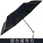 CS22 超輕量羽毛三折傘小巧黑膠防曬晴雨兩用傘3色(黑色/卡其/藏青) 藏青色