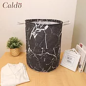 【Caldo卡朵生活】石紋圓筒衣物摺疊收納籃 黑色