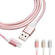Micro USB 二代金屬系經典編織線 傳輸充電線(2M) 隨機不挑色