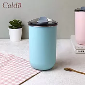 【Caldo卡朵生活】手感隨身304不鏽鋼附蓋保溫杯 350ml 淺藍