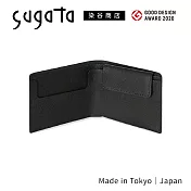 sugata 染谷商店｜皮革雙折短夾  /黑色
