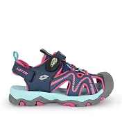 Lotto Sandals [LT1AKS3383] 大童鞋 運動休閒 涼鞋 拖鞋 磁扣 護趾 易穿脫 深藍 粉紅
